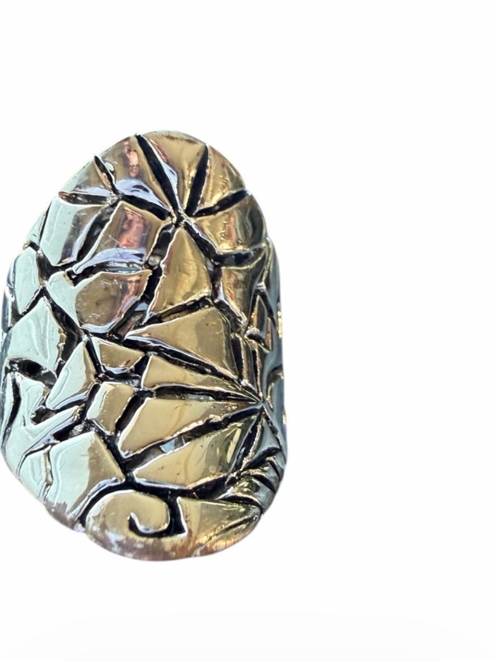 Textured Silver Statement Ring